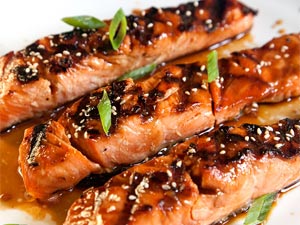 Baked Salmon Teriyaki with Japanese Vegetables