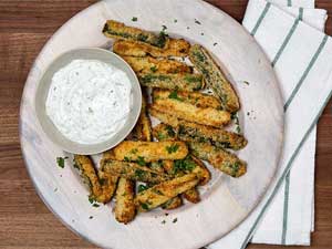 Zucchini Fries with Herbed Yogurt Dip
